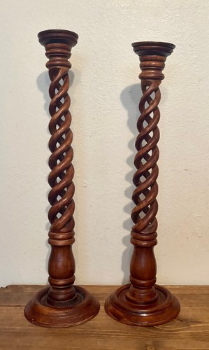 Pair antique vtg english oak - antique,