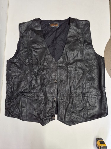 Vintage leather waistcoat - , 56"