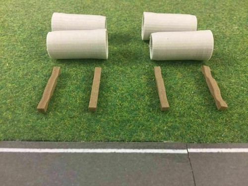 Concrete pipes and batons - 1/76,