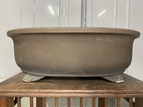 Japanese bonsai pot brown oval - japanese,