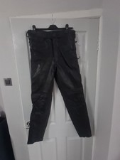 VINTAGE SIDE LACING BLACK LEATHER TROUSERS MENS W 31 L30   (37)