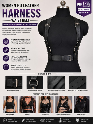 Womens leather harness belt - pu,