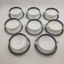 Royal Doulton Sherbrooke Soup Coupes and Plates X 8