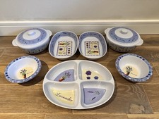 Melamine Ware 13 Pieces Picnic Barbeque Camping Set Floral Lavender Pattern