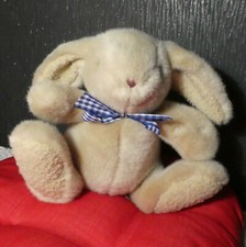 SITTING RABBIT FROM MOTHERCARE SOFT PLUSH WITH GINGHAM BOW TIE