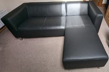 Black Home Moda Right Hand Corner Chaise Sofa
