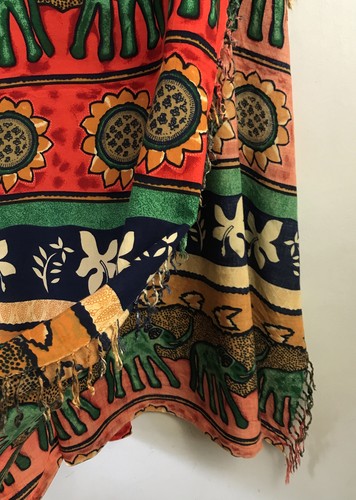 Bright ethnic print scarf - bright,