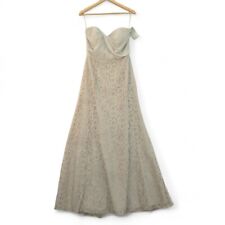 Dessy Group Studio Design Dress UK 8 Maxi Oyster Nude Prom Bridesmaid - Preloved