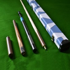 57" Handmade 4 piece ZEBRA WOOD INLAYED Ash Snooker/Pool Cue Complete Set