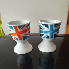 2 London 2012 Eggcups Olympics souvenir porcelain pair 