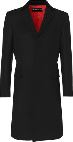 Mens black overcoat wool - black,