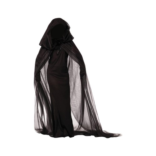 Hooded tulle cape dress - hooded, up