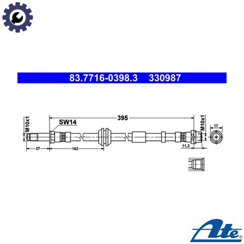 Brake hose 7716 0398 for - 83.7716-0398.3,