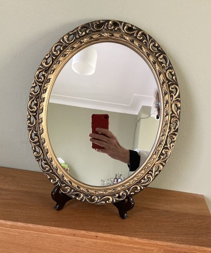 Ornate gold oval - wall, mirror