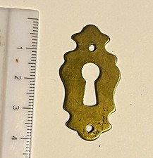 Small Reclaimed Antique Brass Escutcheon for Longcase Clock / Cabinet Furniture