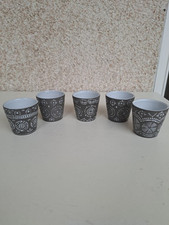 Costa Nova Eco Gres Individually Hand Painted Ceramic Espresso Cup Set 