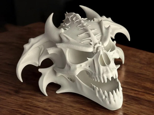 Demonic dragon skull sculpture - dragon,