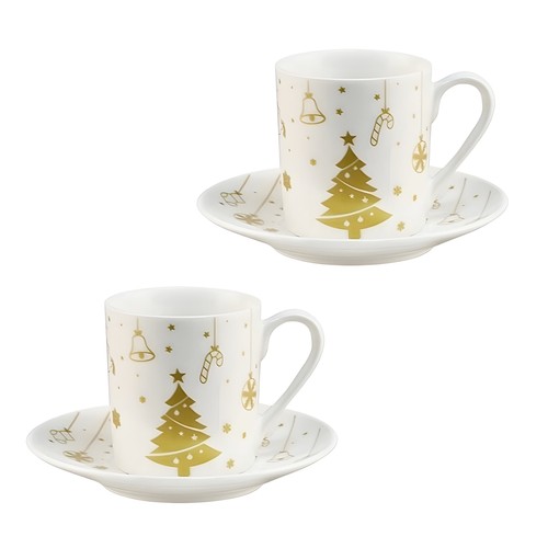 Christmas mug 2 saucer - mug, set