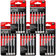 25 x TopsTools T144D Fast and Straight Cut Jigsaw Blades For Wood Dewalt Bosch
