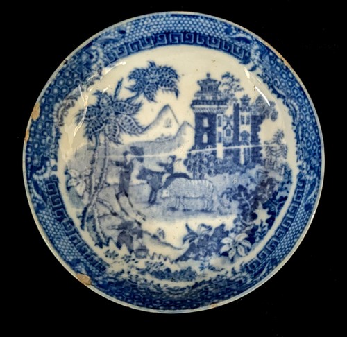 Antique pearlware tea saucer - antique,