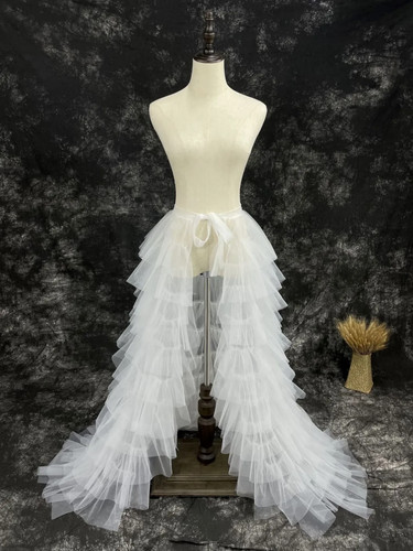 Pleated layered mesh petticoat - layered,