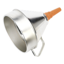 Sealey Funnel Metal With Removable Brass Filter & Handle 200mm Silver FM20