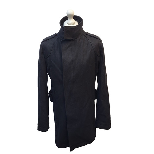Jeff banks overcoat black - banks,