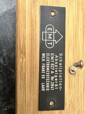 EMT 927 a Super Rare Turntable Original Plate With Serial Number