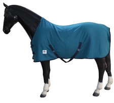 Horse Masters Travel Fleece Cooler Standard Neck Rug Petrol and Red