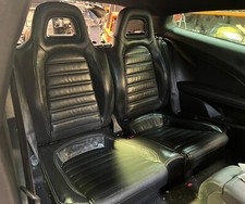 VW SCIROCCO 2008-2017 REAR BACK SECOND ROW BLACK LEATHER SEATS