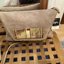 Vintage Brown Genuine Suede Leather  Small Crossbody Bag Topshop.