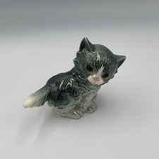 Goebel Grey & White Kitten Figurine West Germany No 22