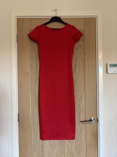 Boohoo red bodycon midi dress - bodycon,