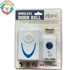 WIRELESS DOOR BELL CORDLESS SOUND LONG RANGE MUSIC CHOICE BATTERIES CHIME HOME