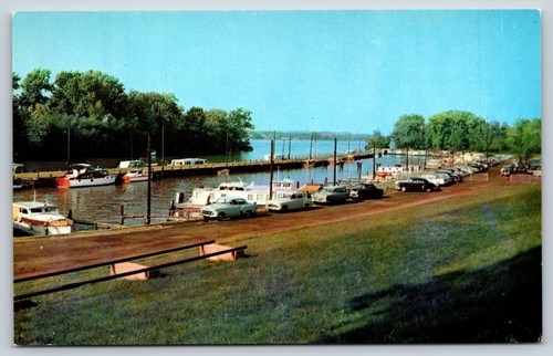 Vintage postcard boat - boat, harbor