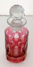 BETTER QUALITY VINTAGE PINK GLASS PERFUME BOTTLE IN GOOD CONDITION  m