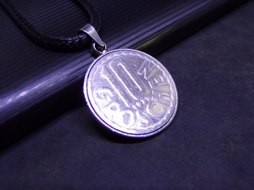 Coin pendant necklace austrian - necklace,