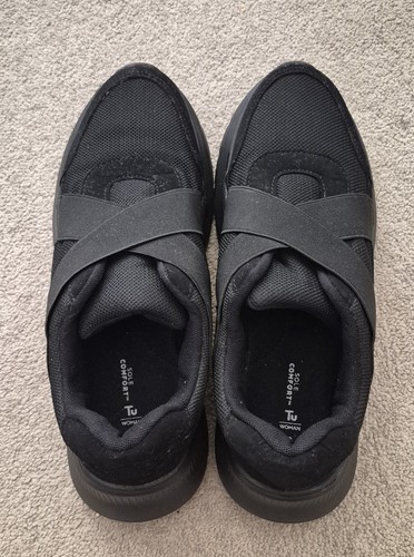 Black slip trainers with - black, slip-on
