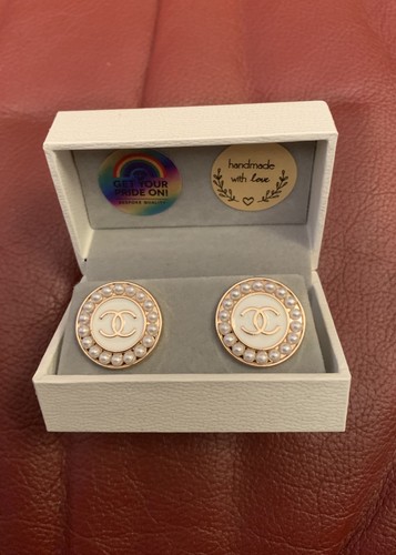 Vintage chanel button earrings - vintage,