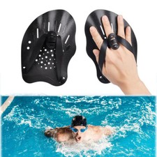 1Pair Swimming Hand Paddles with Adjustable Straps Training Aid for Adults Kids