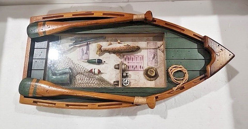 Wooden fishing row boat - fishing,