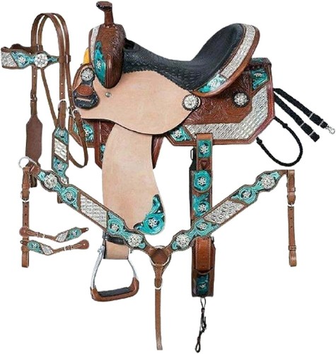Western leather barrel horse - leather,