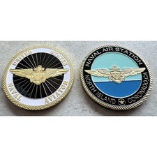2 coins US Naval Aviator & Naval Air Station North Island Coronado CA San Diego 