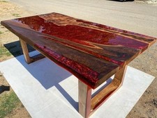 Copper Epoxy Resin Coffee,Dining Table Top Acacia Wood Table Home Decor Gift