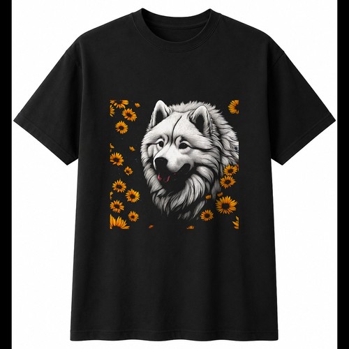 Samoyed with flowers mens - samoyed,