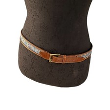 Regent Belt Company Leather And Cotton Paisley Belt Made In England 36