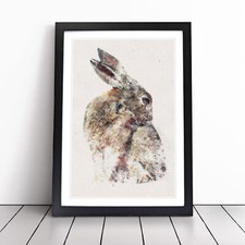 Brown Rabbit Framed Canvas
