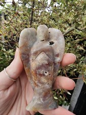 Beautiful Agate crystal Angel Carving 206g 9.5cm 