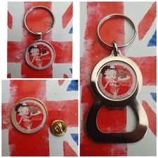 BETTY BOOP COCA COLA CLASSIC PIN UP ADVERT SODA SOFT PIN KEYRING BOTTLE OPENER