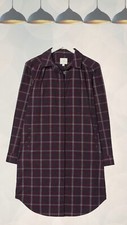Ex Fat Face Women’s Chester Check Shirt Dress in Plum Multi Checks